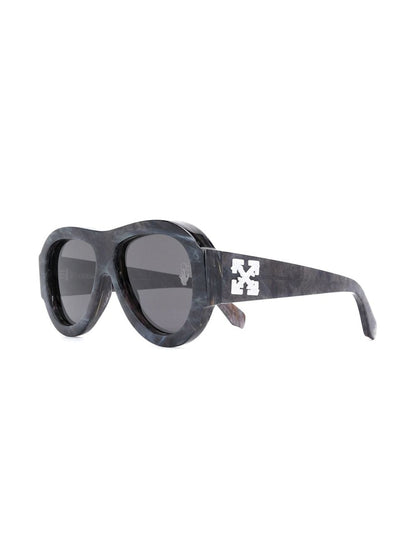 OFF-WHITE Frida Pilot Sunglasses Dark Grey Marble/White (OWRI020F20PLA0010700)