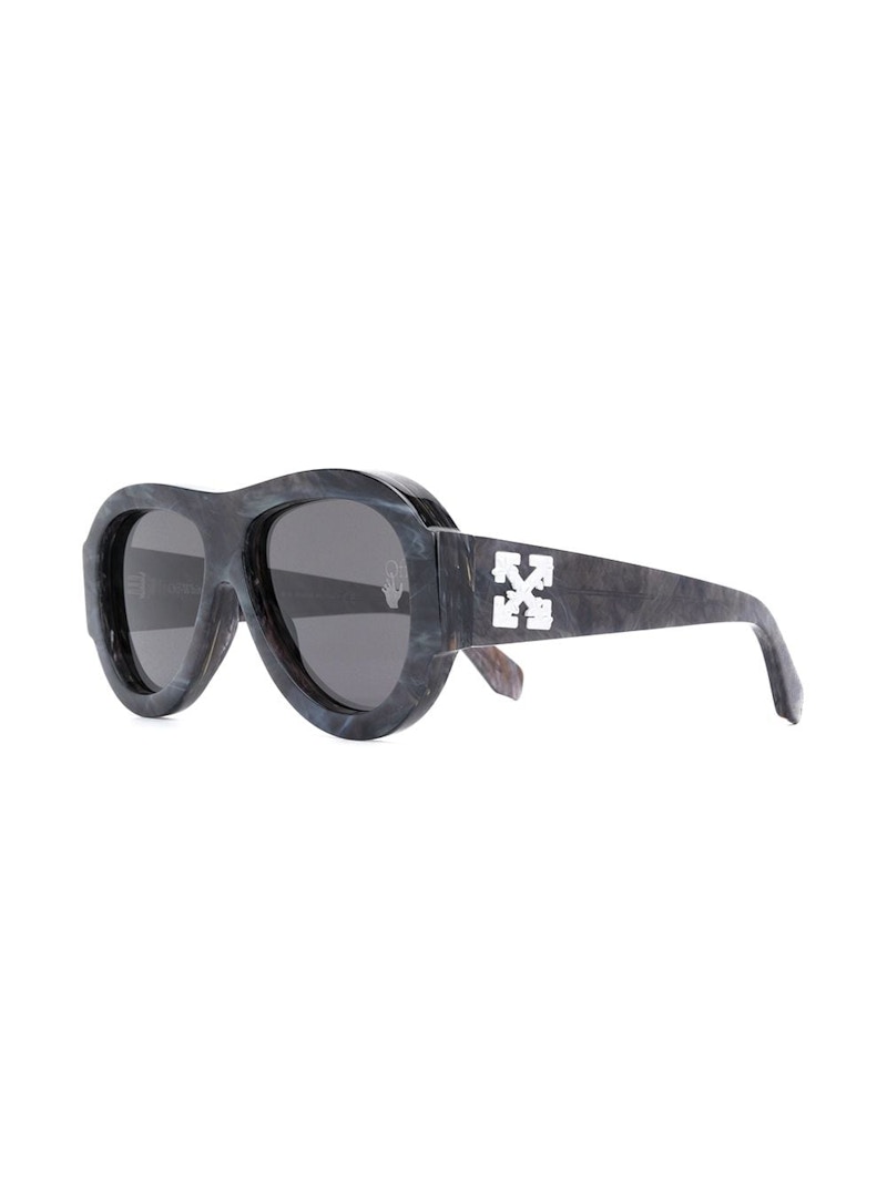 OFF-WHITE Frida Pilot Sunglasses Dark Grey Marble/White (OWRI020F20PLA0010700)