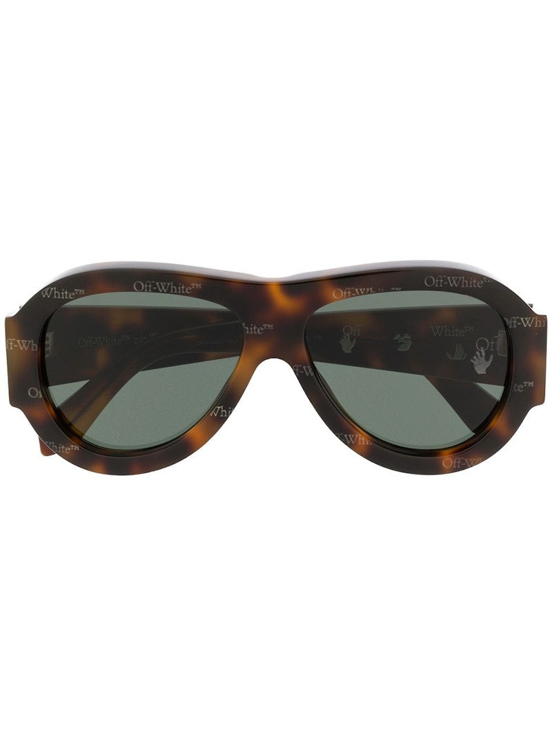 OFF-WHITE Frida Pilot Sunglasses Havana Brown/White (OWRI020F20PLA0016003)
