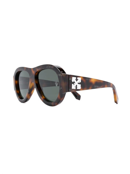 OFF-WHITE Frida Pilot Sunglasses Havana Brown/White (OWRI020F20PLA0016003)