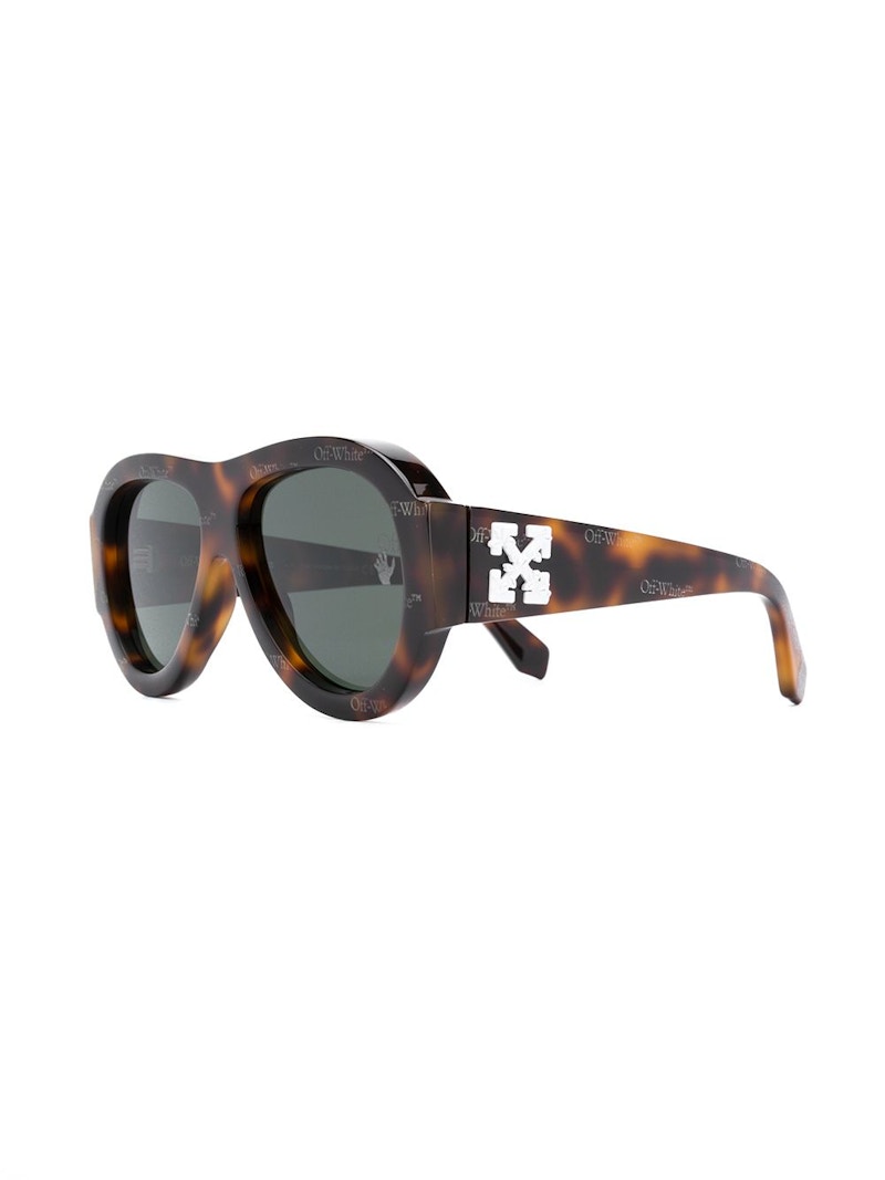 OFF-WHITE Frida Pilot Sunglasses Havana Brown/White (OWRI020F20PLA0016003)