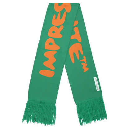 OFF-WHITE Fringed Logo Intarsia Wool Scarf (SS19) Green/Orange