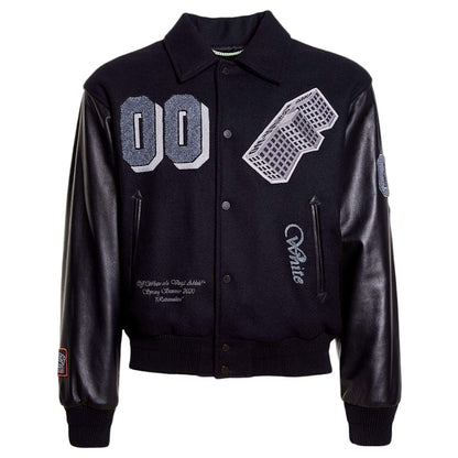 OFF-WHITE GOLDEN RATIO' Varsity Jacket Black/Grey