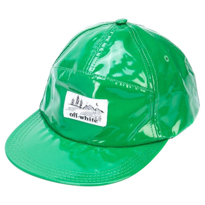OFF-WHITE Glossy Patch Logo Baseball Hat Green