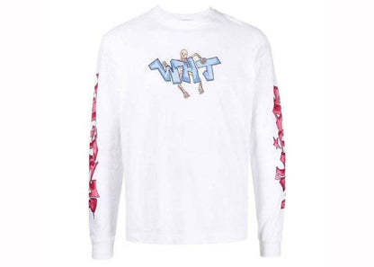 OFF-WHITE Graff Wht Pupp Skate Long Sleeve T-shirt White