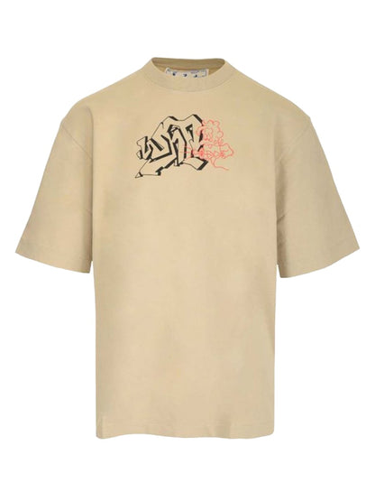 OFF-WHITE Graffiti Arrows Logo T-Shirt Dark Sand