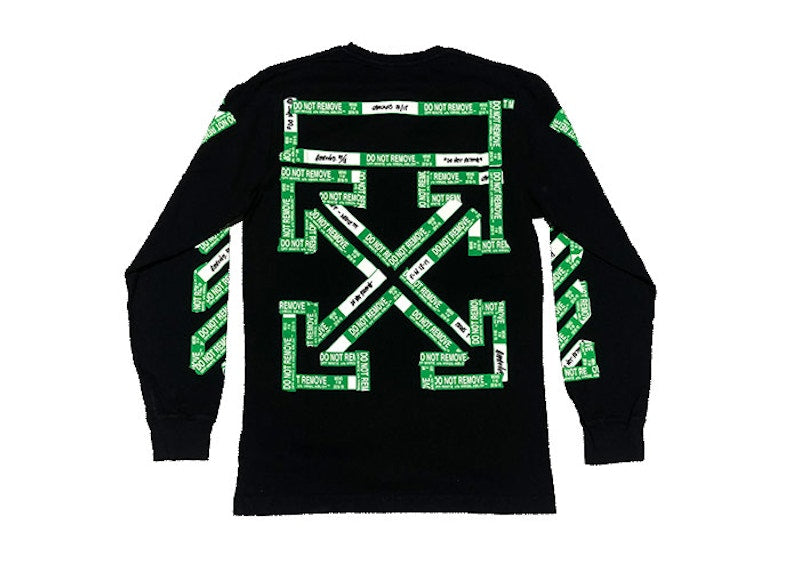OFF-WHITE Green Diag Arrows L/S Tee Black