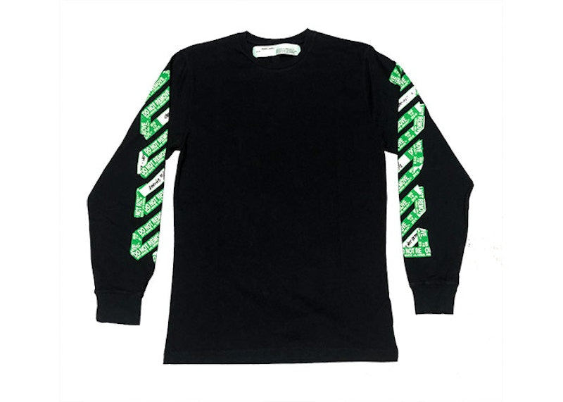 OFF-WHITE Green Diag Arrows L/S Tee Black
