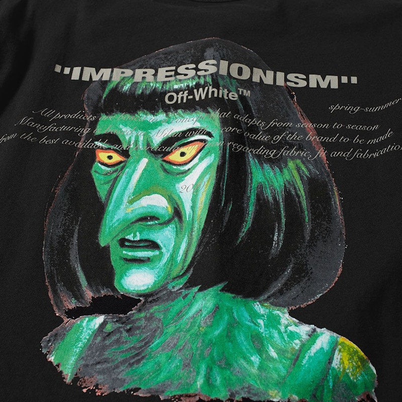 OFF-WHITE Green Man' Graphic Print L/S T-shirt Black/Multicolor