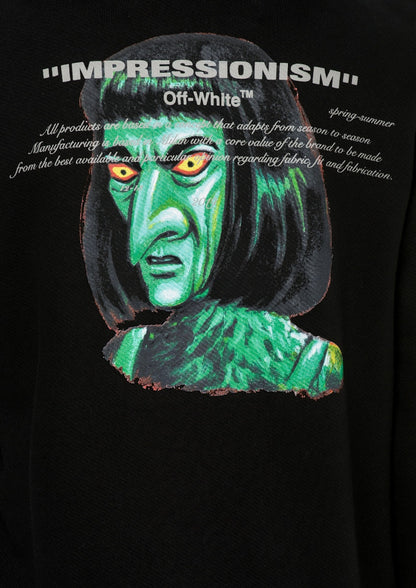 OFF-WHITE Green Man' Graphic Print Zip Up Hoodie Black/Multicolor