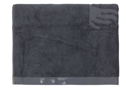OFF-WHITE Grey Shower Towel With Logo