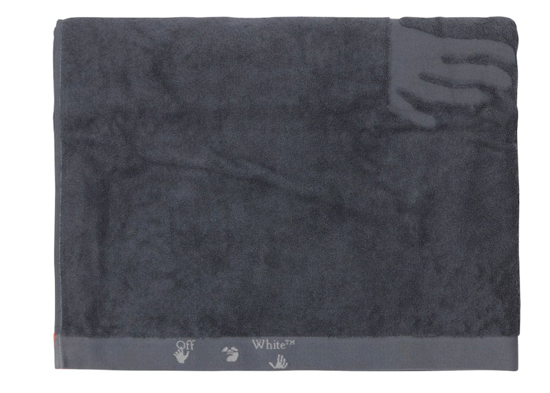OFF-WHITE Grey Shower Towel With Logo