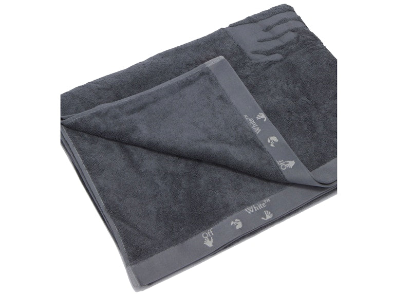 OFF-WHITE Grey Shower Towel With Logo