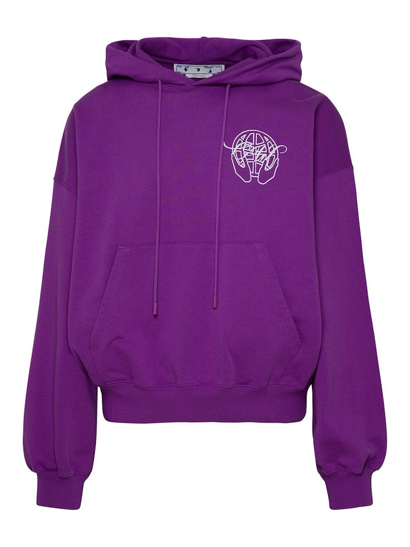 OFF-WHITE Hand Arrow Boxy Hoodie Orchid/White