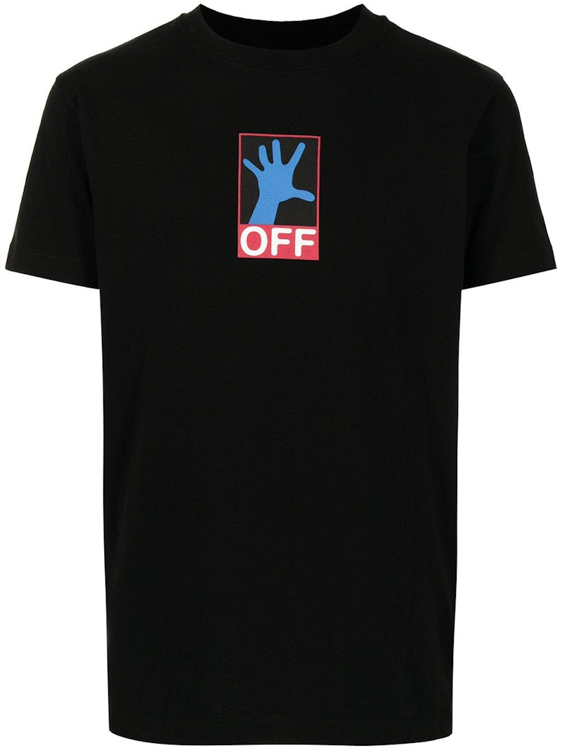OFF-WHITE Hand Off Swimming Man T-shirt Black/Blue