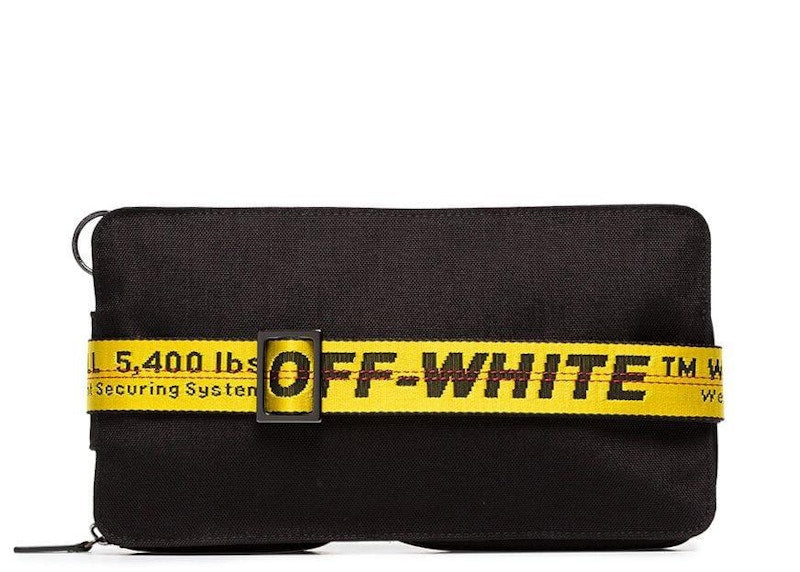 OFF-WHITE Hip Bag Cordura Logo Print Black Yellow