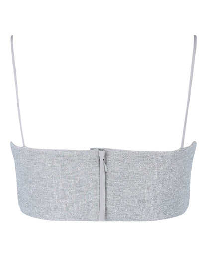 OFF-WHITE Holiday Glitter Top Silver