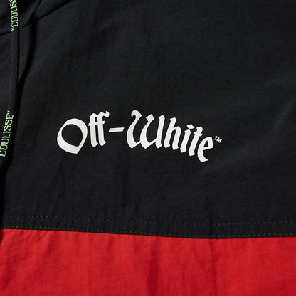 OFF-WHITE Hooded Windbreaker Red/Black