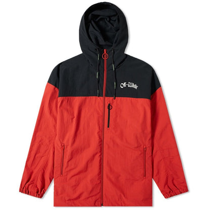 OFF-WHITE Hooded Windbreaker Red/Black