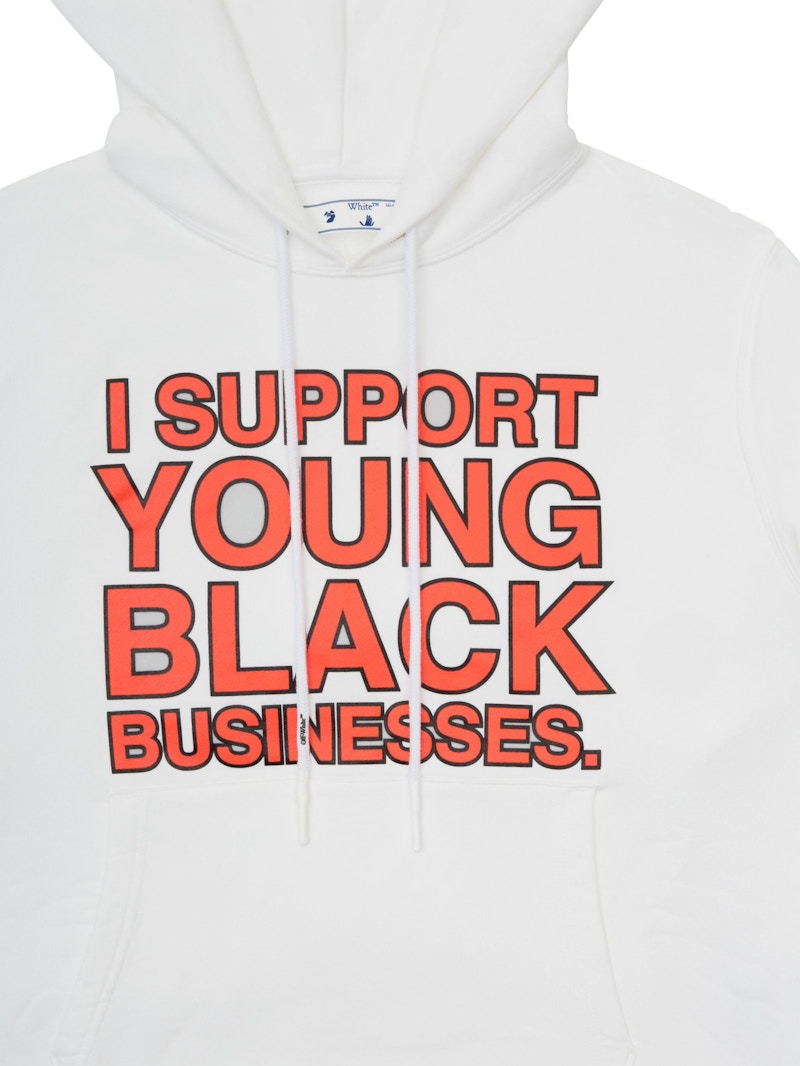 OFF-WHITE "I Support Young Black Business." ISYBB Hoodie White