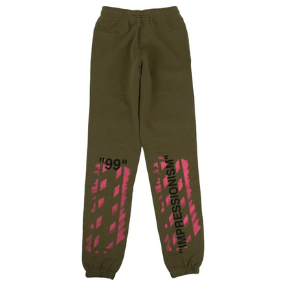 OFF-WHITE Impressionism Back Print Sweatpants Olive