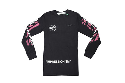 OFF-WHITE 'Impressionism' Diag Stencil Long Sleeve T-shirt Black