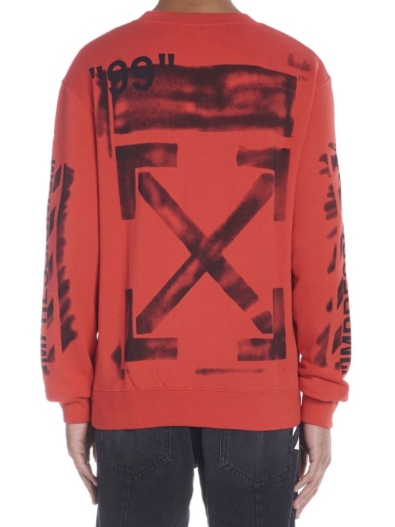 OFF-WHITE Impressionism' Diag Stencil Sweatshirt Red/Black