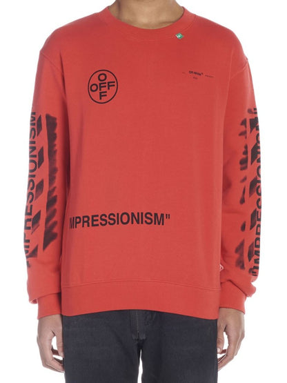 OFF-WHITE Impressionism' Diag Stencil Sweatshirt Red/Black
