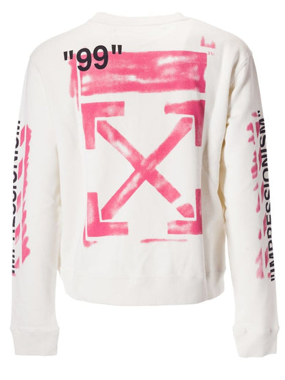 OFF-WHITE Impressionism' Diag Stencil Sweatshirt White/Pink/Black