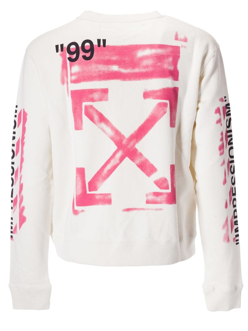 OFF-WHITE Impressionism' Diag Stencil Sweatshirt White/Pink/Black