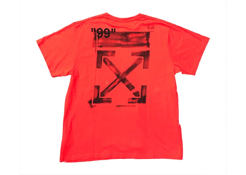 OFF-WHITE Impressionism Diagonal Stencil Tee Red
