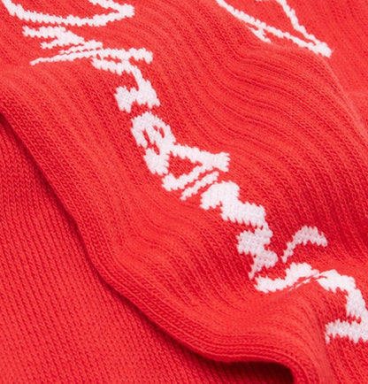 OFF-WHITE Impressionism' Logo Intarsia Stretch Socks (SS19) Red/White