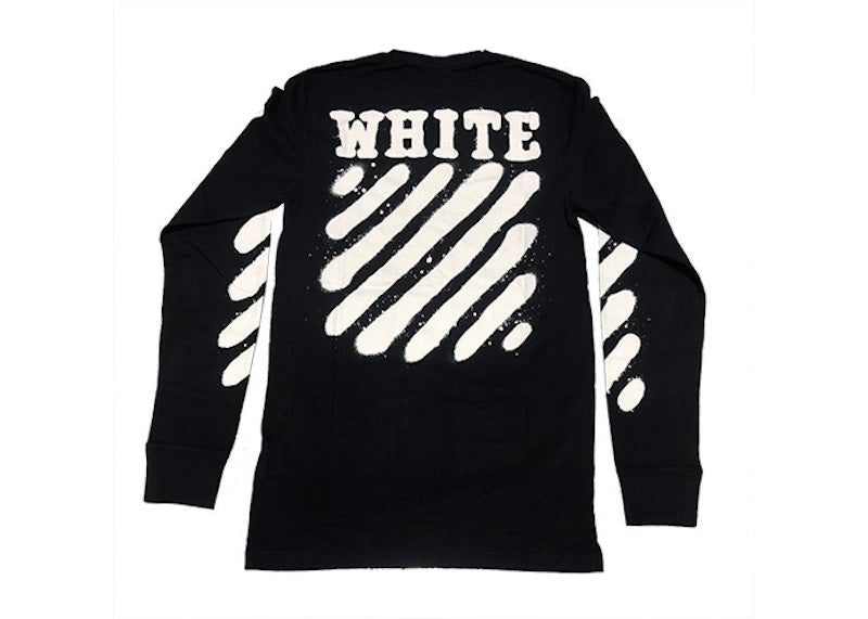 OFF-WHITE Incomplete Spray Paint L/S Tee Black