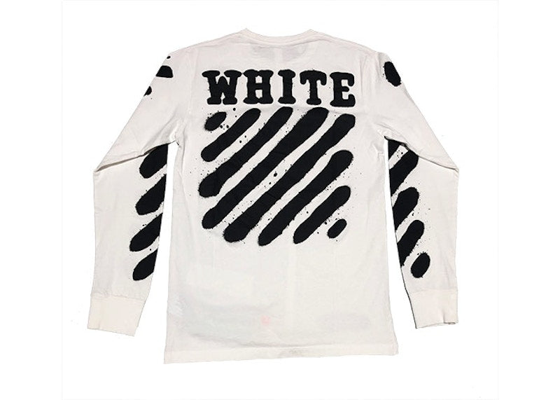 OFF-WHITE Incomplete Spray Paint L/S Tee White