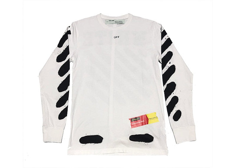 OFF-WHITE Incomplete Spray Paint L/S Tee White