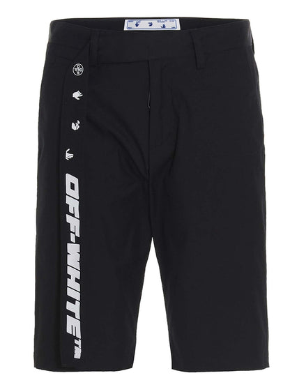 OFF-WHITE Industrial Belt Knee-Length Shorts Black