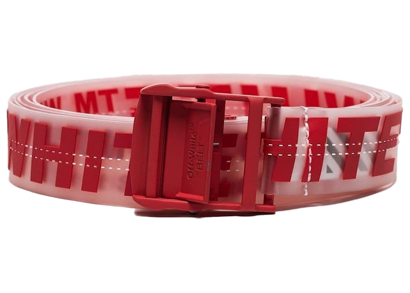 OFF-WHITE Industrial Logo Rubber Belt Red