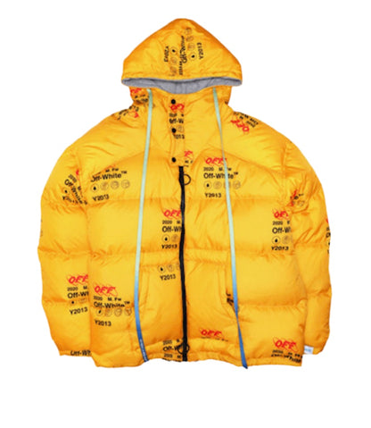OFF-WHITE Industrial Zipped Puffer Jacket Yellow