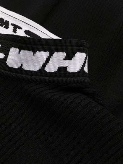 OFF-WHITE Intarsia Knit Logo Dress Black