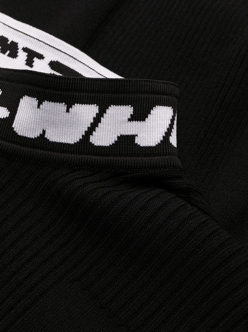 OFF-WHITE Intarsia Knit Logo Dress Black
