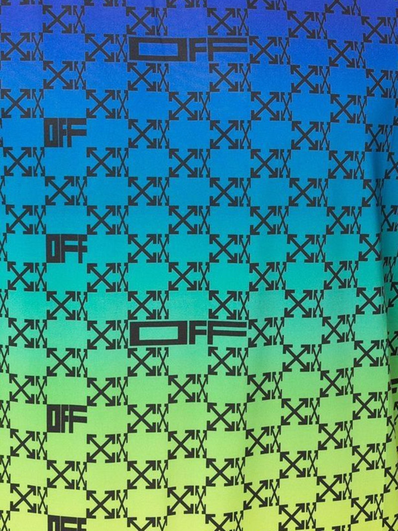 OFF-WHITE Iridescent All Over Arrows Monogram T-Shirt Blue/Yellow/Black