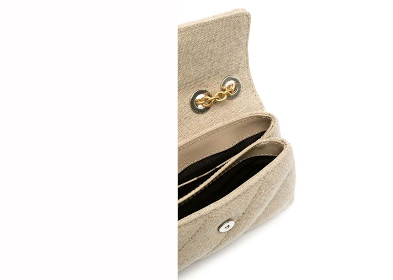 OFF-WHITE Jackhammer Linen Shoulder Bag Beige