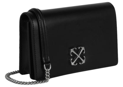 OFF-WHITE Jitney 0.5 Leather Shoulder Bag Black
