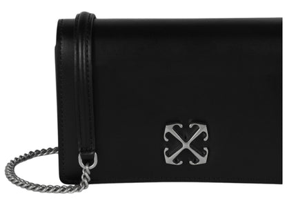 OFF-WHITE Jitney 0.5 Leather Shoulder Bag Black