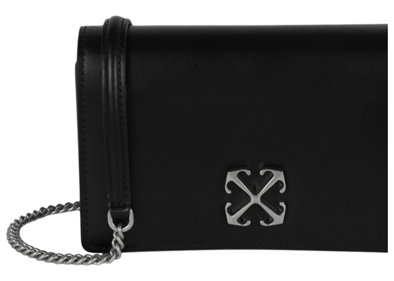 OFF-WHITE Jitney 0.5 Leather Shoulder Bag Black