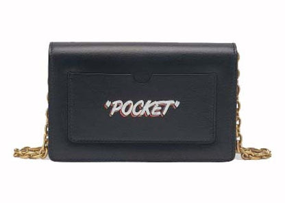 OFF-WHITE Jitney 0.5 Quart Motif "VIRGIL WAS HERE" Shoulder Bag Black