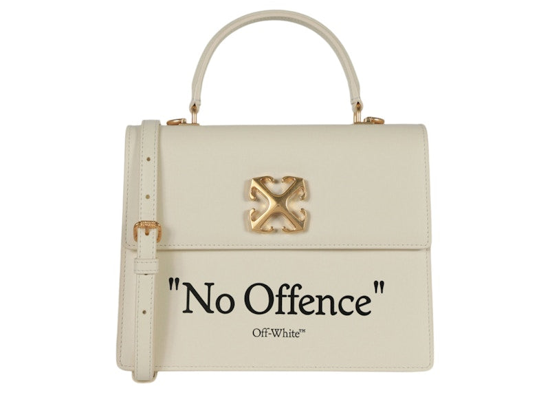 OFF-WHITE Jitney Leather Tote Beige/Black