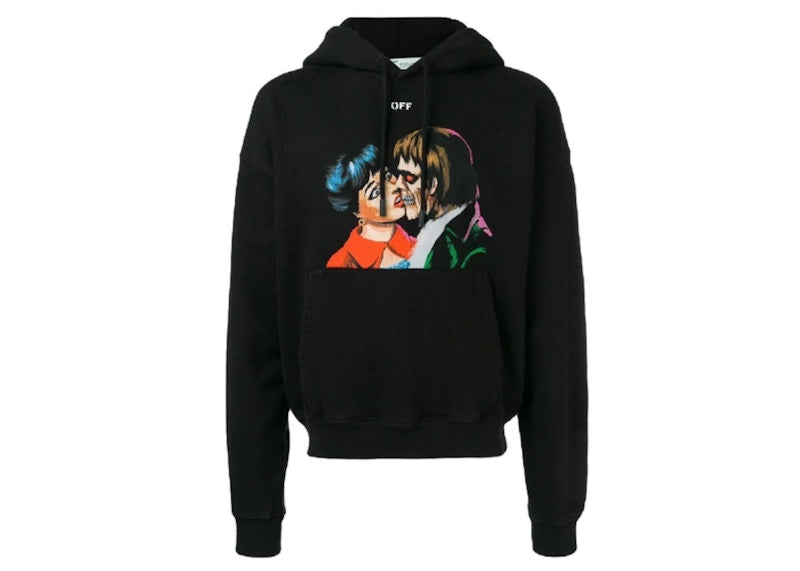 OFF-WHITE Kiss Over Printed Hoodie Black