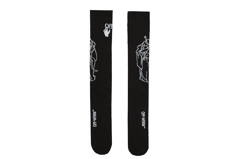 OFF-WHITE Kiss Sketch Socks Black/White