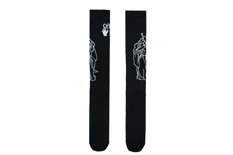 OFF-WHITE Kiss Sketch Socks Black/White
